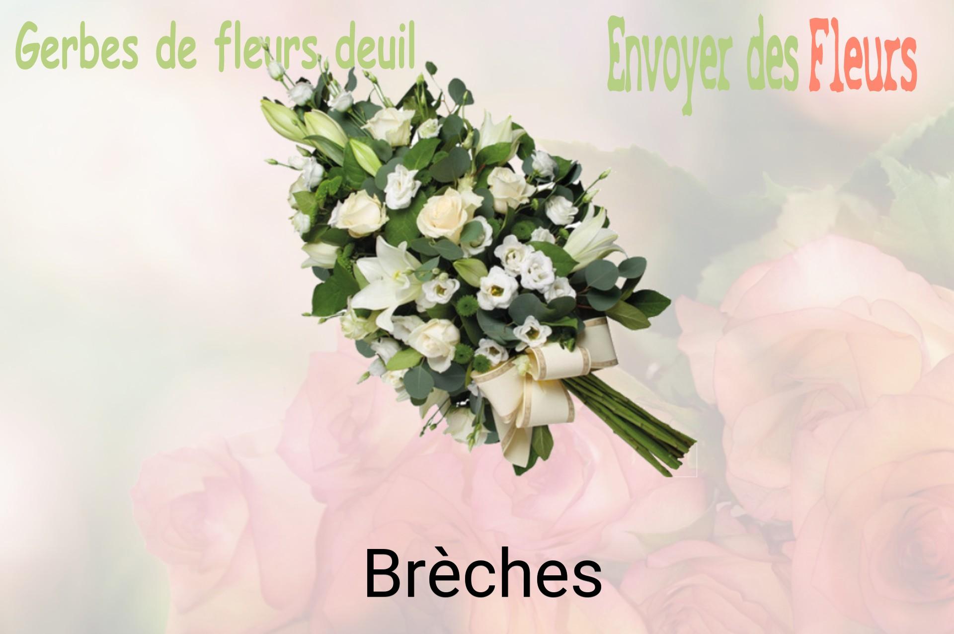 Gerbe de fleurs de deuil livrée à Brèches